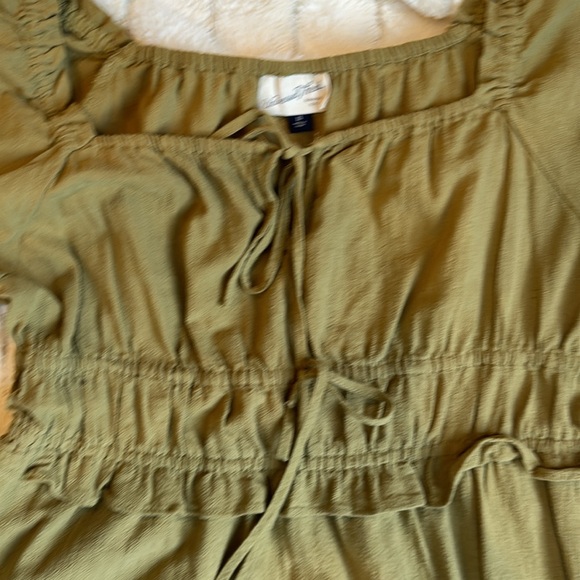 Cottage Core Olive Dress - Picture 2 of 3